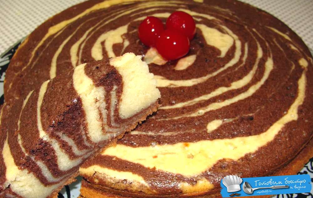 Бисквитный торт "Зебра"
