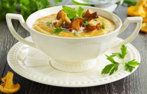 Овощной суп - пюре с грибами без мяса